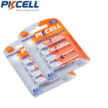 

8Pcs*4Pc/Card 1.6V 2500mWh 2A AA Ni-Zn Rechargeable Battery Charging in 1.6V NIZN Battery Chargers