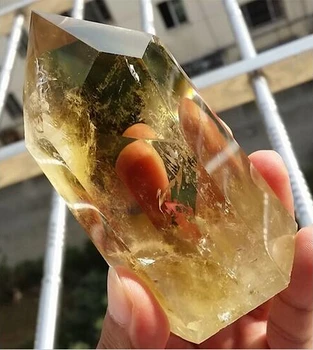 

ying A 322NATURAL Citrine QUARTZ CRYSTAL WAND POINT HEALING (0601)