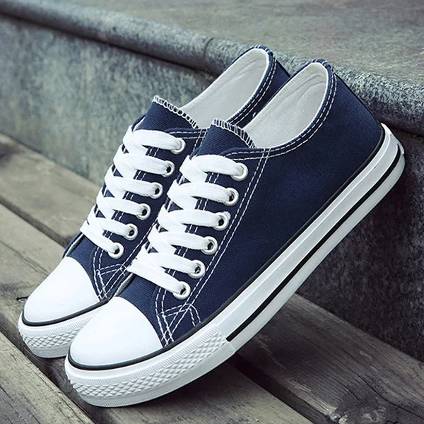 Low Top Women Skateboarding Shoes Spring Summer Breathable Lace-up Student Sneakers Sport Canvas Shoes Wholesale All Colors