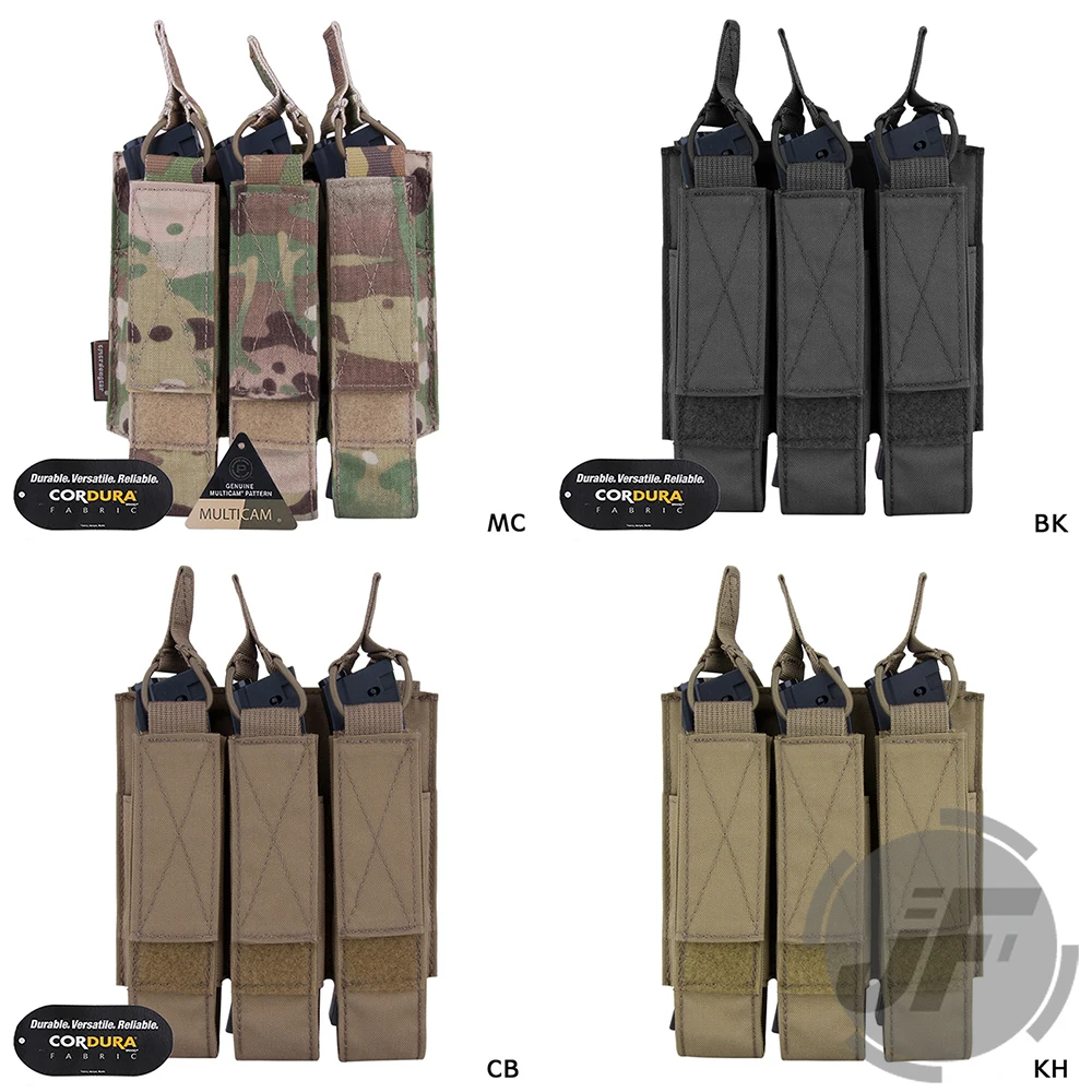 Emerson Тактический модульный MOLLE тройной Открытый Топ SMG Mag Чехол держатель EmersonGear страйкбол журнал Перевозчик для MP5/MP7/KRISS