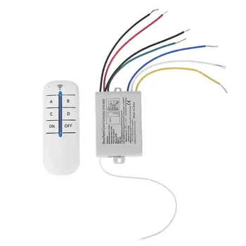 

4 Relay 220V Digital Intelligent Smart Digital Home Wall Lamp Wireless RF Remote Control Switch Transmitter+ Receiver Dropship