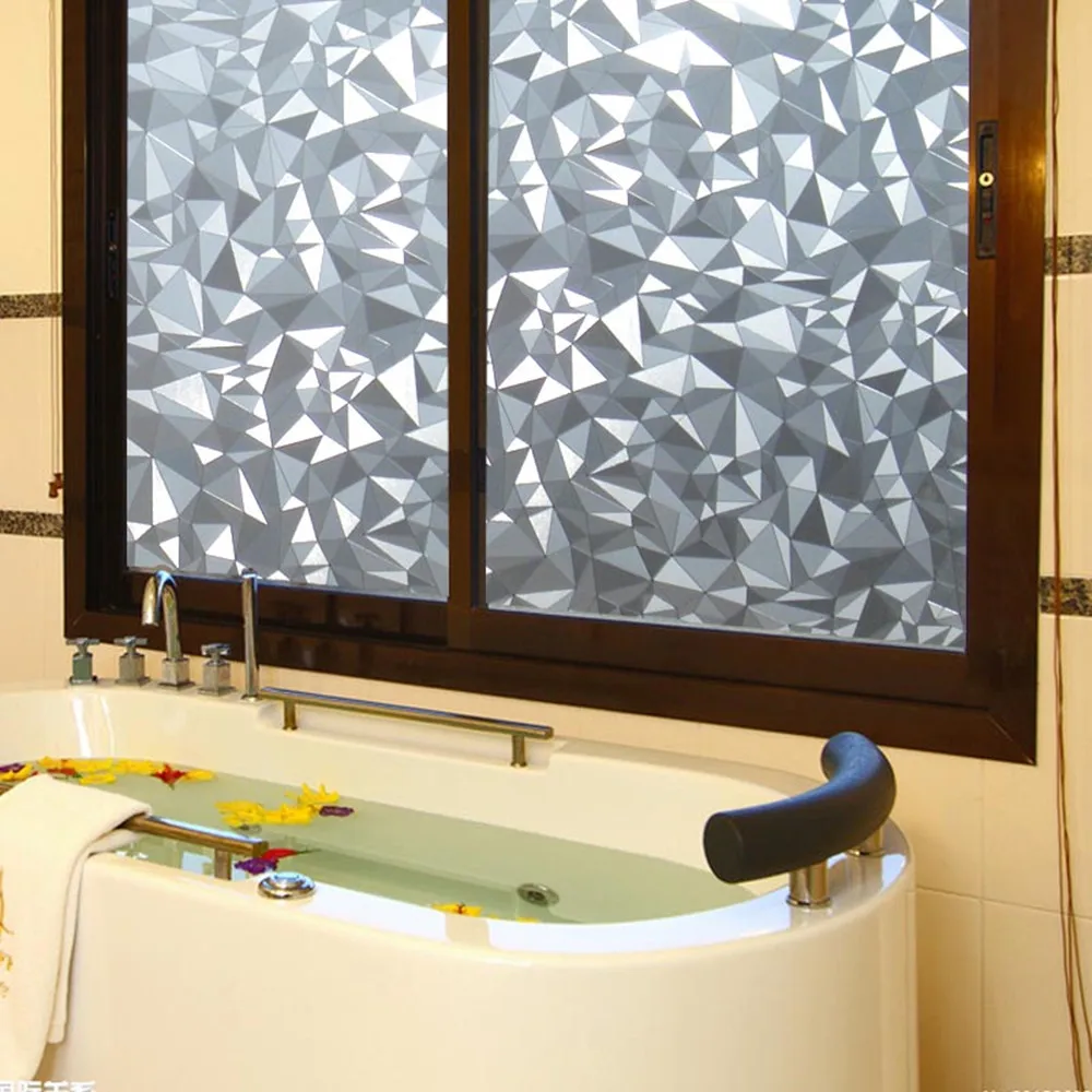 Polygon Shape Opaque Static Window Film Privacy Decorative Self