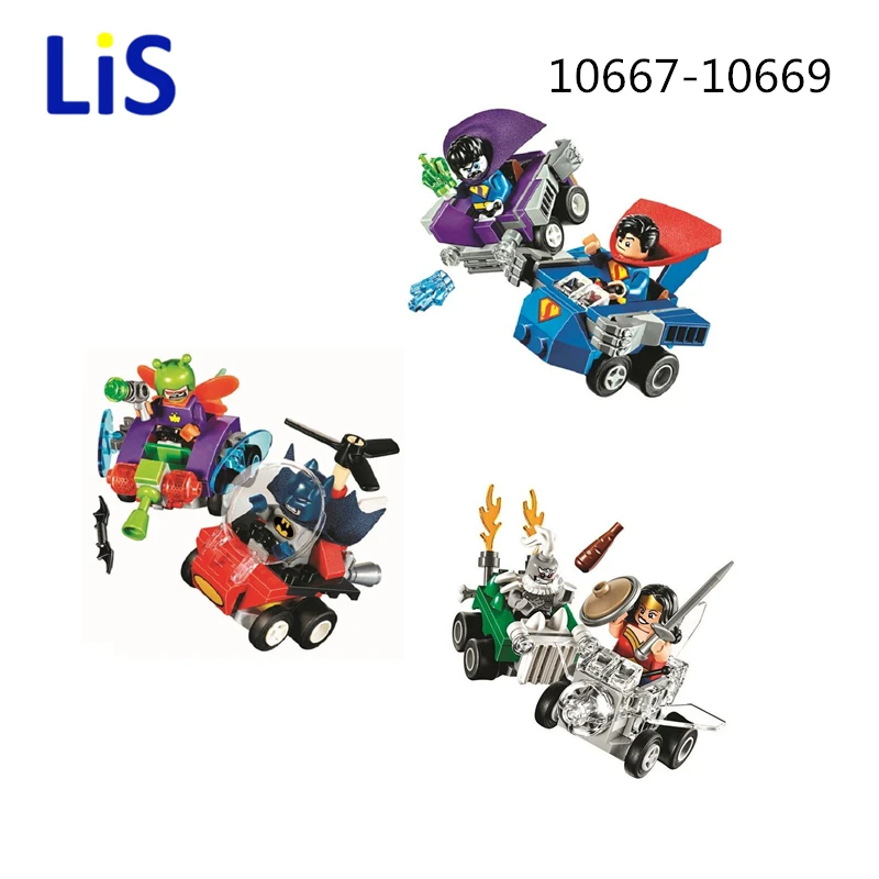 

Lis 10667 10668 10669 Bela DC Super Hero Mighty Micros Bizarro Moth Doomsday Building Block Bricks Batman toys