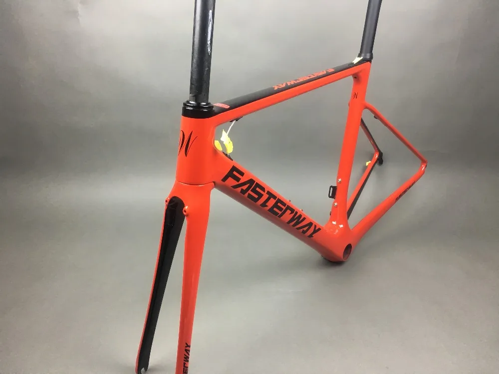 Flash Deal light blue 2018 TAIWAN FASTERWAY classic carbon road frameset UD weaves carbon bike frame:Frameset+Seatpost+Fork+Clamp+Headset 136