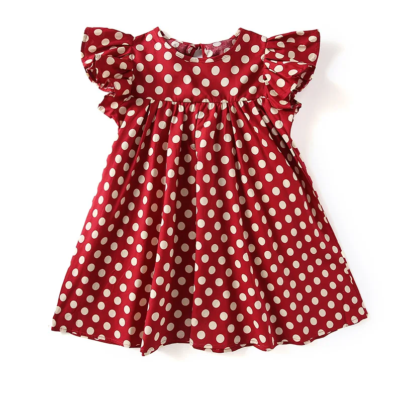 

sleeveless chiffon dress age for 3 -12 yrs little girls vintage dot dress 2019 new summer ruffle baby girls party eneving frocks