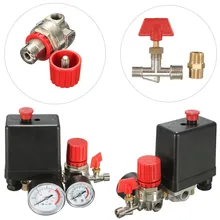 Hot Sale Free Shipping Air Compressor Pressure Valve Switch Manifold Relief Regulator Gauges 7.25-125 PSI 240V 15A