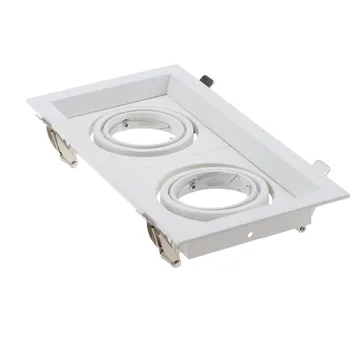 安い 2ピース/ロットGU10/MR16スポットライトledフレームハロゲンled器具ダブルヘッドledライトフレーム