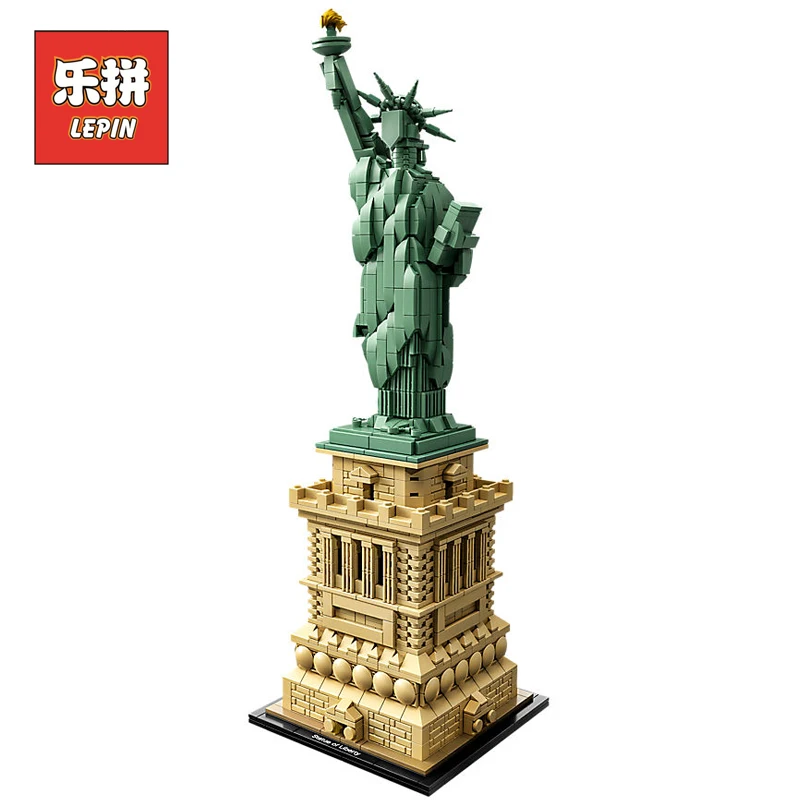 Lepin Architecture 17011 Model compatible Legoinglys 21042 Statue of Liberty Set Building Blocks Bricks Toys for Children Gift hot toys nanoblock world famous architecture statue of liberty building blocks mini construction brick model iblock fun for kid