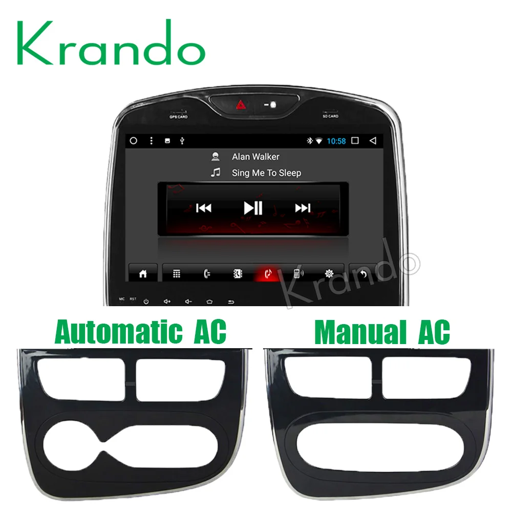 Discount Krando Android 8.0" Full touch Big screen car radio multimedia for Renault Clio 2013-2018 GPS navigation player GPS BT wifi 4