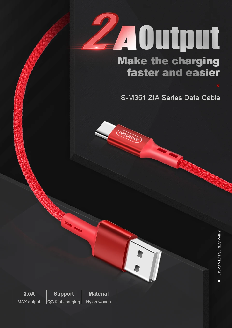 Joyroom Тип C Быстрый зарядный кабель для передачи данных для huawei P20 Pro Xiaomi 8 Oneplus 6 samsung Тип-C USB-C кабель для мобильного кабель передачи данных телефона 100 см