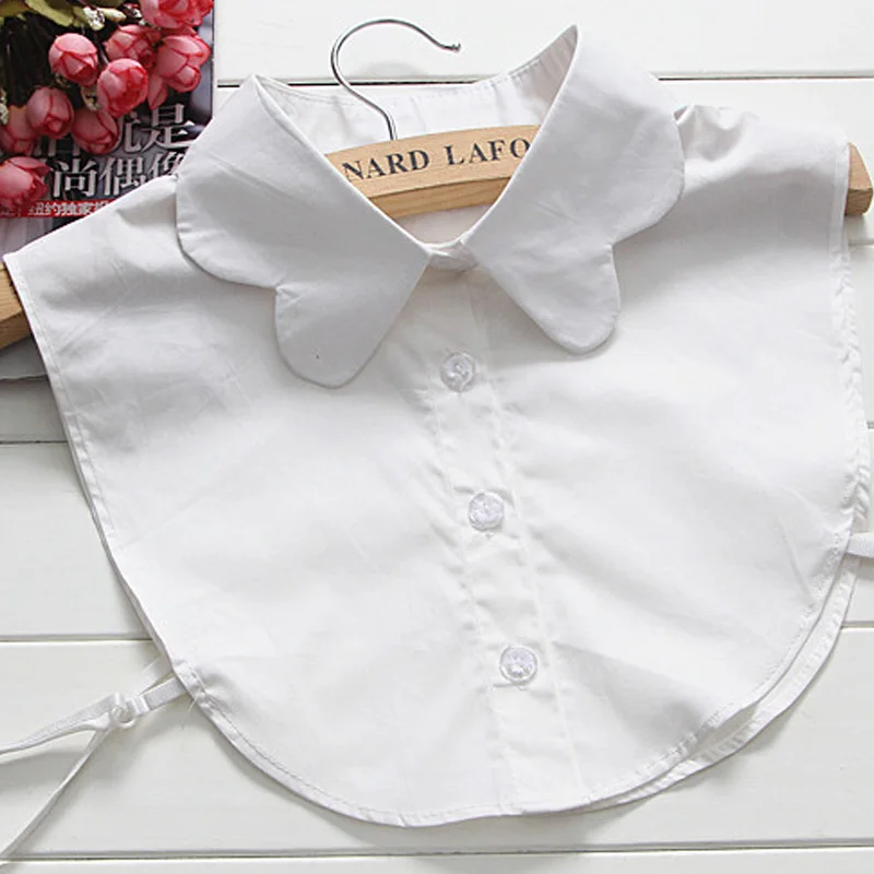 Elegant Round Neck Cotton White False Collar Ladies 'lace Shirt Ladies