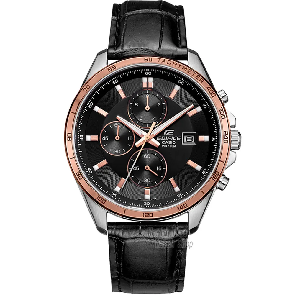Часы Casio Edifice Мужские кварцевые спортивные часы Деловые Повседневные трехглазый большой циферблат водонепроницаемые часы EFR-512 EFR-517 - Цвет: EFR512L1A-1