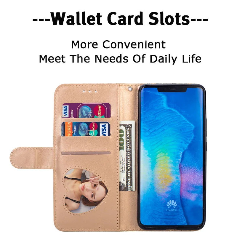 Роскошный блестящий чехол для Huawei Y7 Y6 P Smart Plus Mate 20 10 P30 P20 Pro Lite кожаный кошелек на
