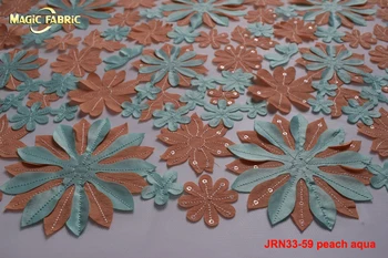 

3D African Lace Fabric High Quality African Sequins Lace Fabric Fashion For Party Hot Selling French Net Lace Fabric JRN33