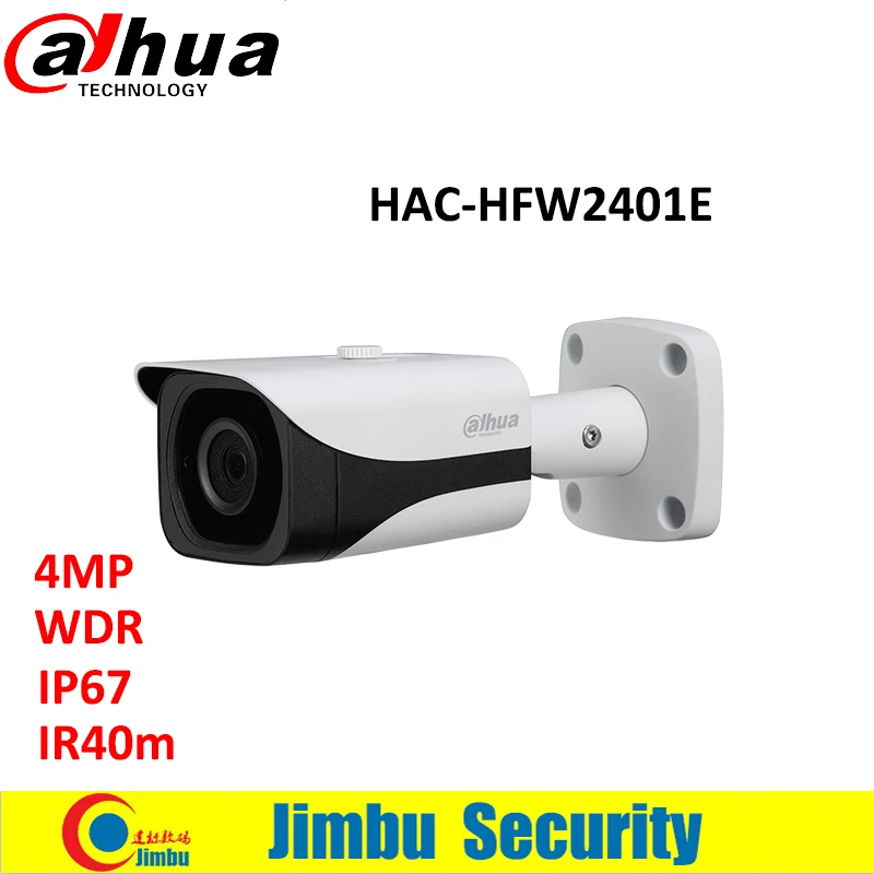 Dahua HDCVI 4MP WDR пуля Камера HAC-HFW2401E lens3.6mm Макс. Длина ИК 40 м водонепроницаемый IP67 видеонаблюдения мини-Камера