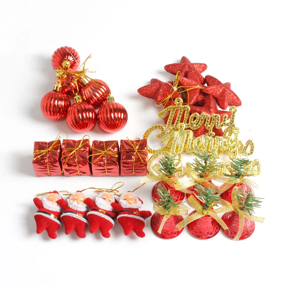 28Pcs/set Nice Christmas Ornaments Pendant Set Santa Tree Decor