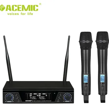 

ACEMIC EX-200 UHF Dual channel 600-928MHz Wireless Microphone System for Stage Karaoke clubs and music hand-held microphone
