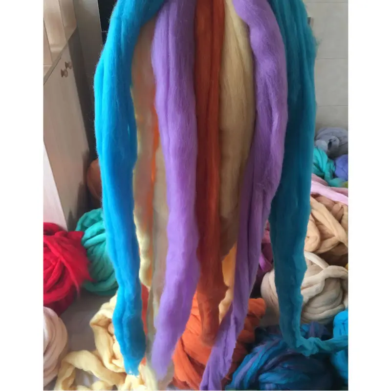 WFPFBEC 70s Australia COMBED 100% WOOL fiber merino diy wool for neddles felting 50g 100g 200g 300g 500g 1000g NO.56