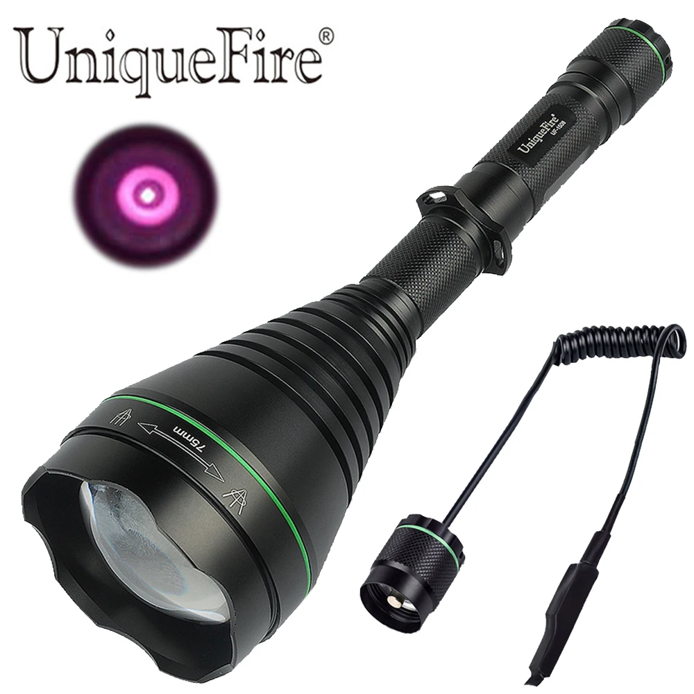 UniqueFire 1508 Oslon 940nm ИК светодиодный фонарик 75 мм выпуклая линза Тактический зум с