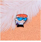 Мультфильм аниме мальчик Броши Dexter's Laboratory эмалированная булавка для мальчиков девочек нагрудная булавка шляпа/булавки "Сумка" джинсовая куртка Женская Брошь Q757