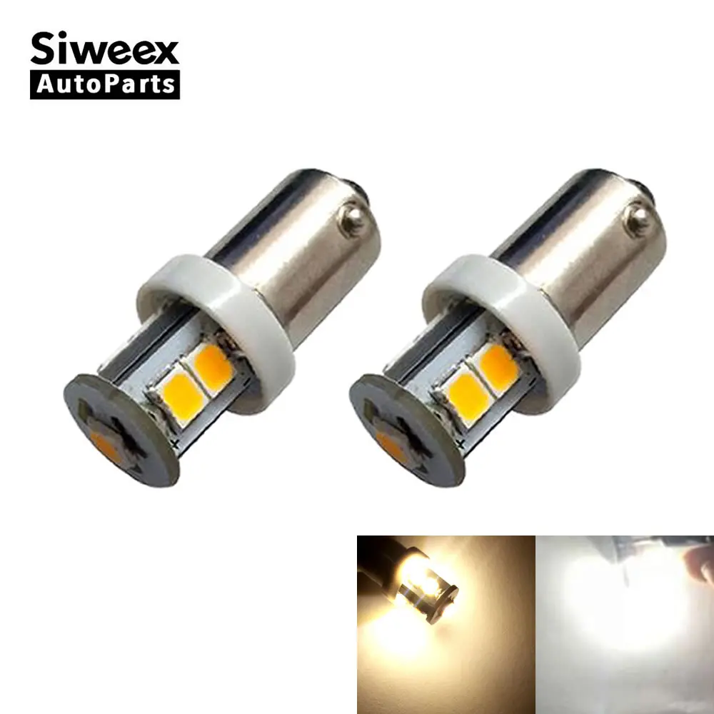 

2 Pcs BA9S T4W Car LED Bulbs 7 2835 SMD Wedge Side Marker Parking Light Trunk Dome Lamp White Warm White 12V