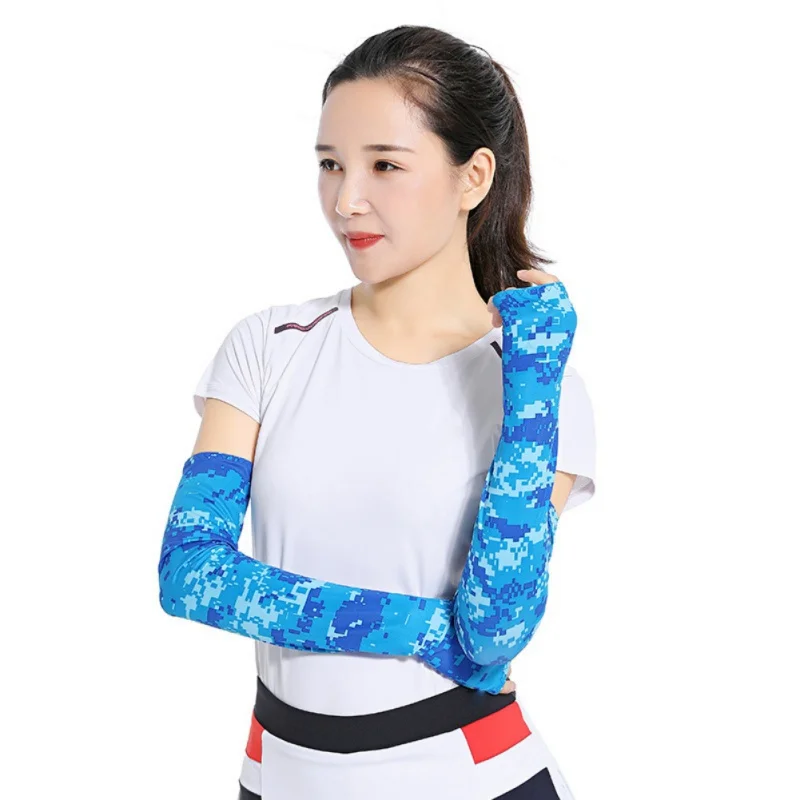 

6 Colors Women Arm Sleeve Sport Running Cycling Golf Fishing Fingerless Arm Warmers Women Basketball Cuff Ice Sleeve