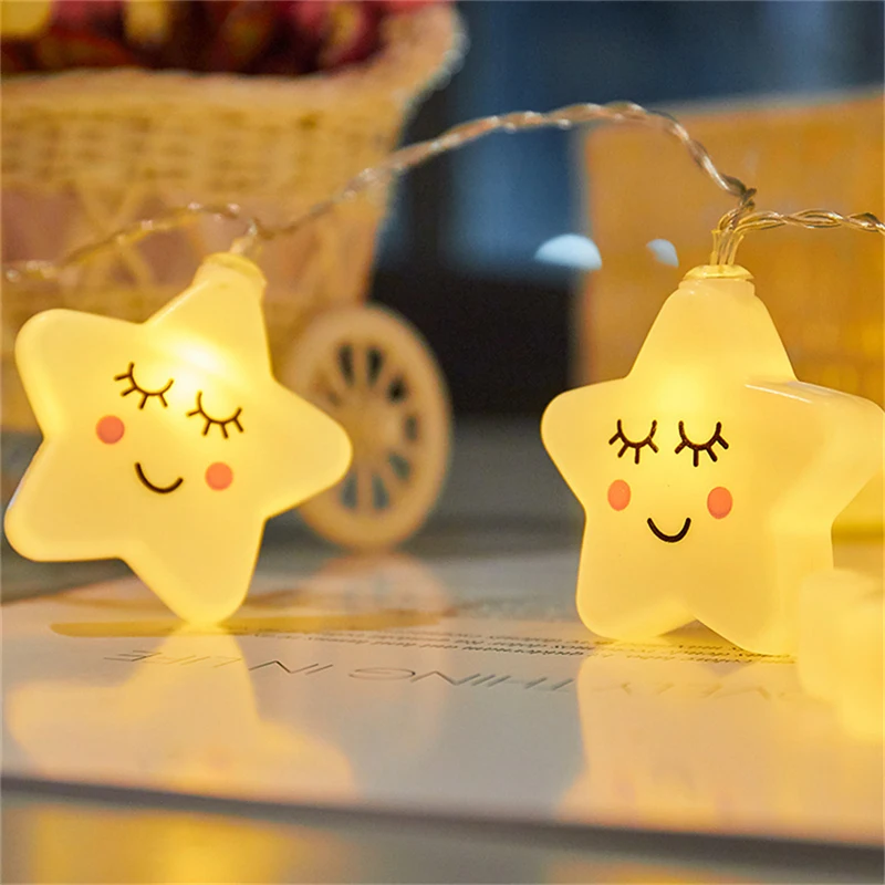 Гирлянда Smile Stars 20 светодиодов 3 м подарочные огни для детей украшение комнаты