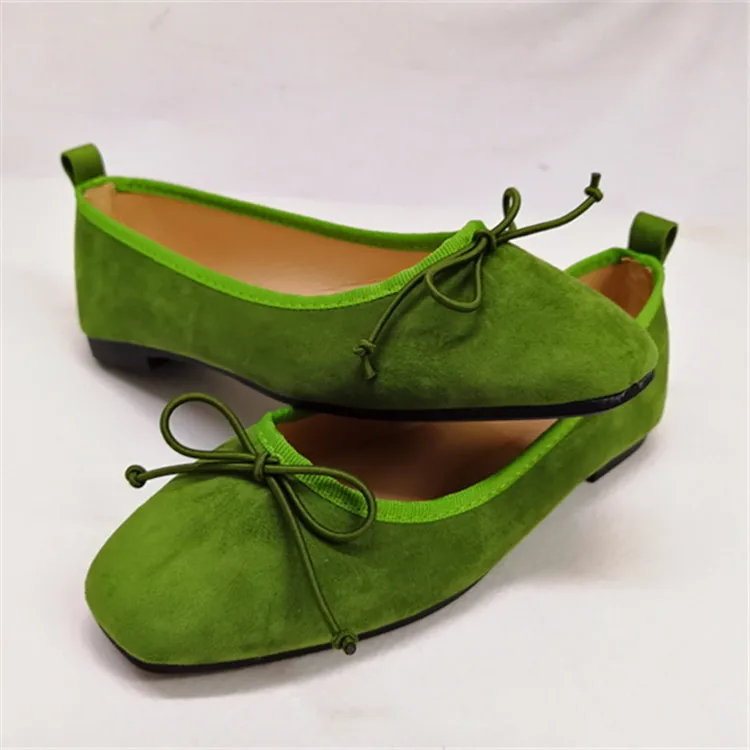 

2019 autumn new fashion simple solid color flat shoes women retro style soft and comfortable bow decoration casual shoes