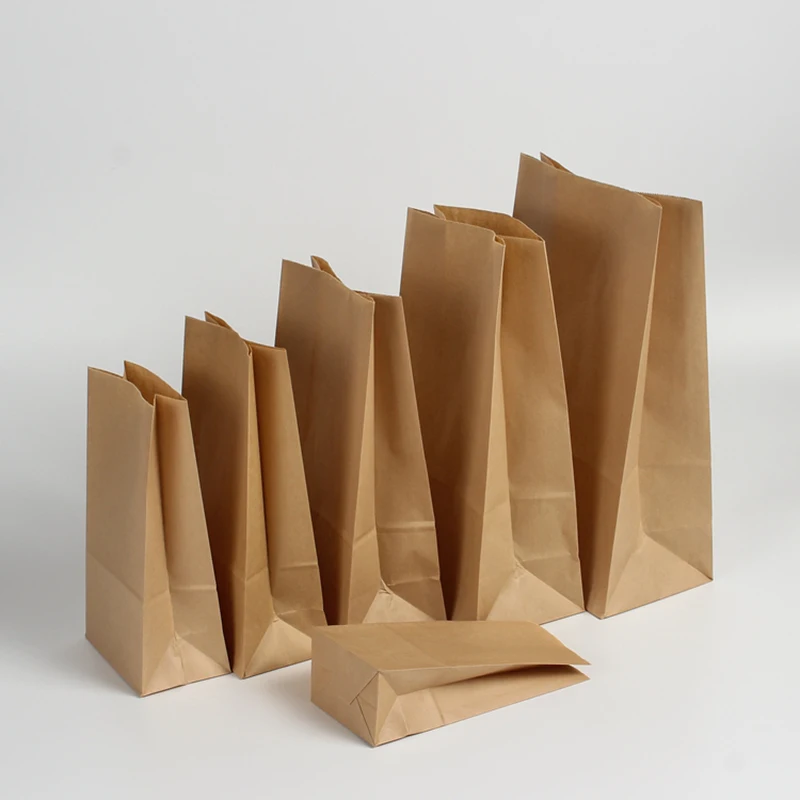 50pcs Kraft Paper Gift Bags baking Bread Bag For Party Wedding Favors