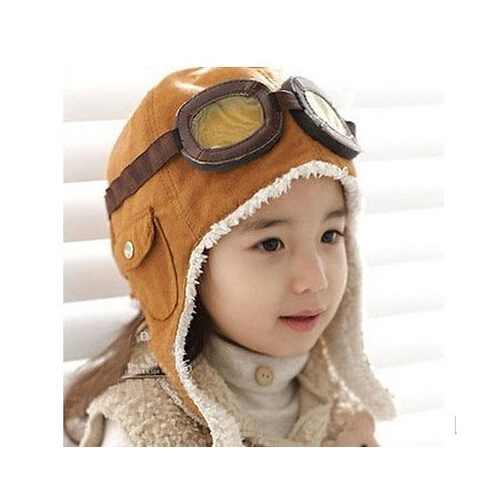 

2018 Winter Baby Hat Toddler Boys Girls Kids Pilot Aviator Cute Warm Baby Ears Button Cap Beanie Brown&Black 2 Colors