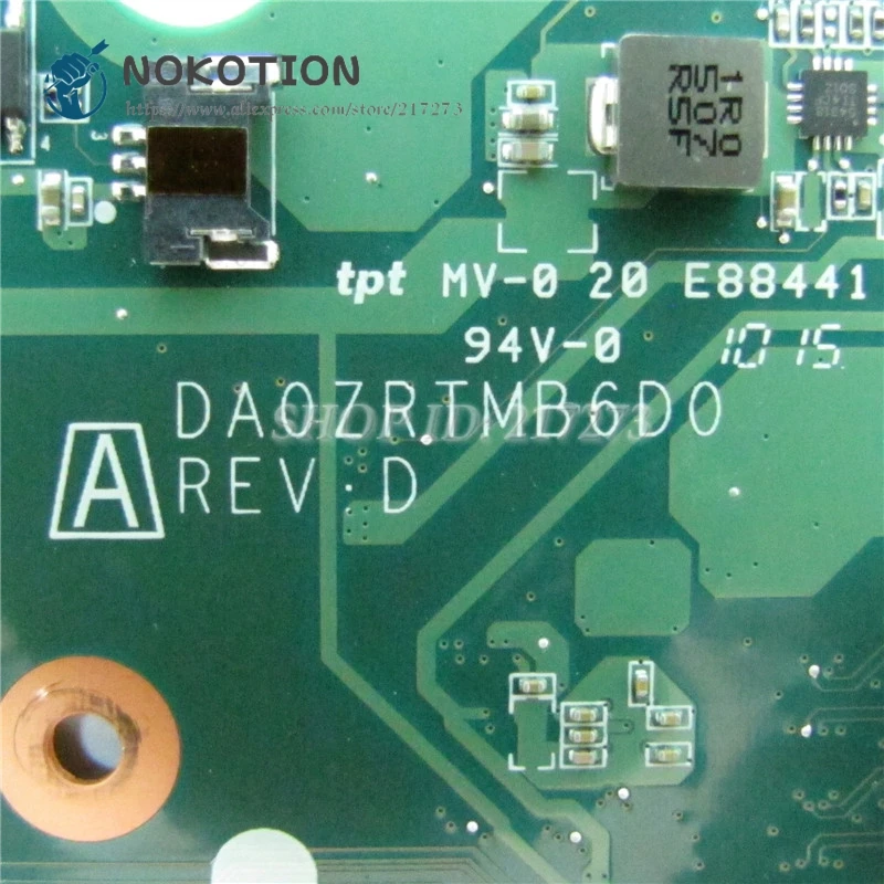 NOKOTION для Acer aspire E5 573 V3 574G Материнская плата ноутбука DA0ZRTMB6D0 N9VB5WW001 материнская I3 5005U