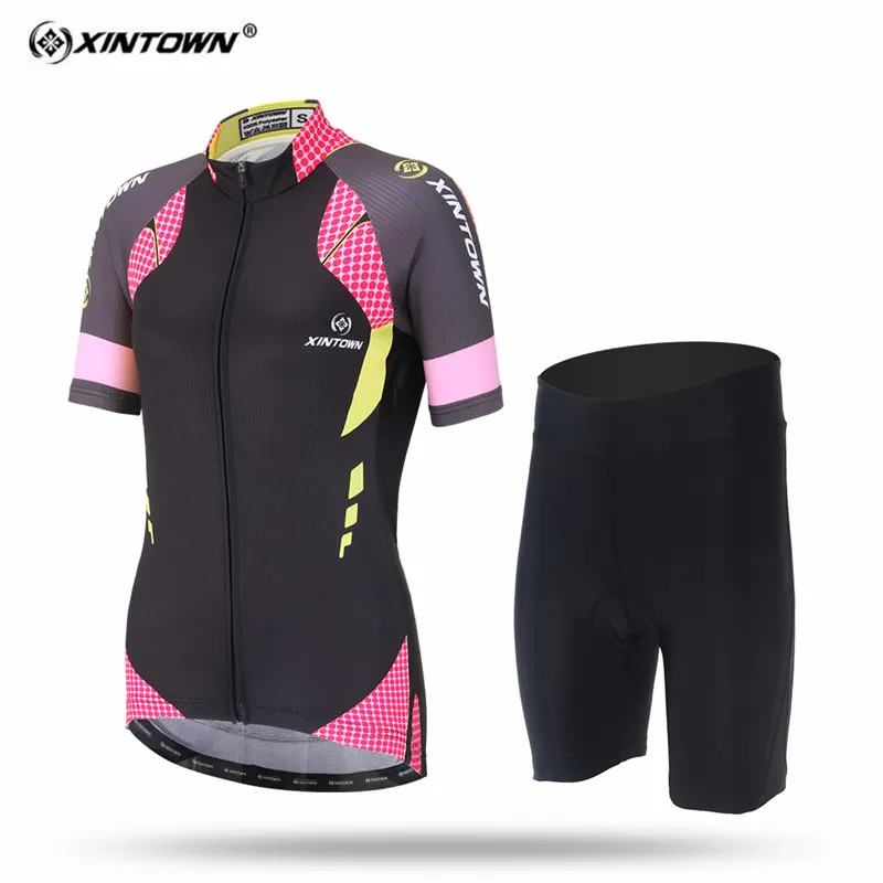 XINTOWN New Women Short Sleeve Cycling Jersey Set Quick Dry MTB Bike