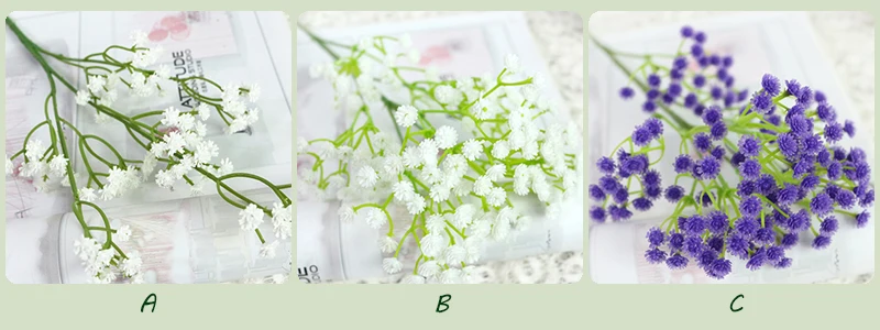 JAROWN Simulation Gypsophila Flower Branch Artificial Wedding Decorative DIY Silk Fake Flower Home Party Feast Decor Flores  (29)