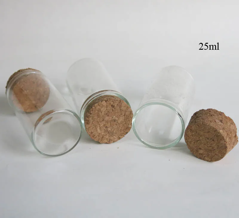 Free Shipping 25ml Glass bottle with wood cork small glass sample Vials 0 6ml 1ml till 2