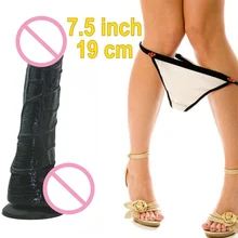 Realistic Big Black Dildo Waterproof Flexible huge penis with textured shaft and suction cup sex toys Sex products