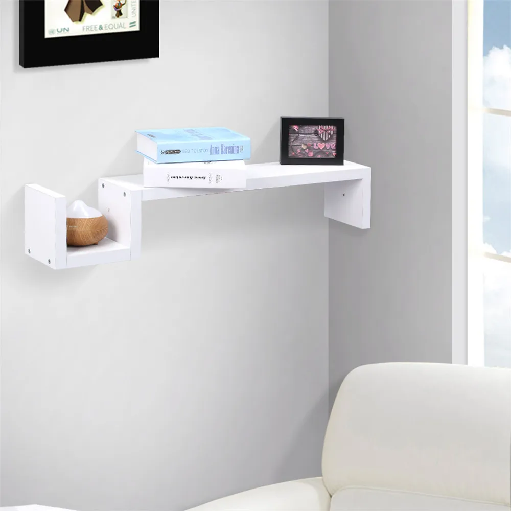 Finether HF - LEDGE - YD Modern S-shaped Floating Wall Mount Shelf Bookshelf Display Rack Ledge3