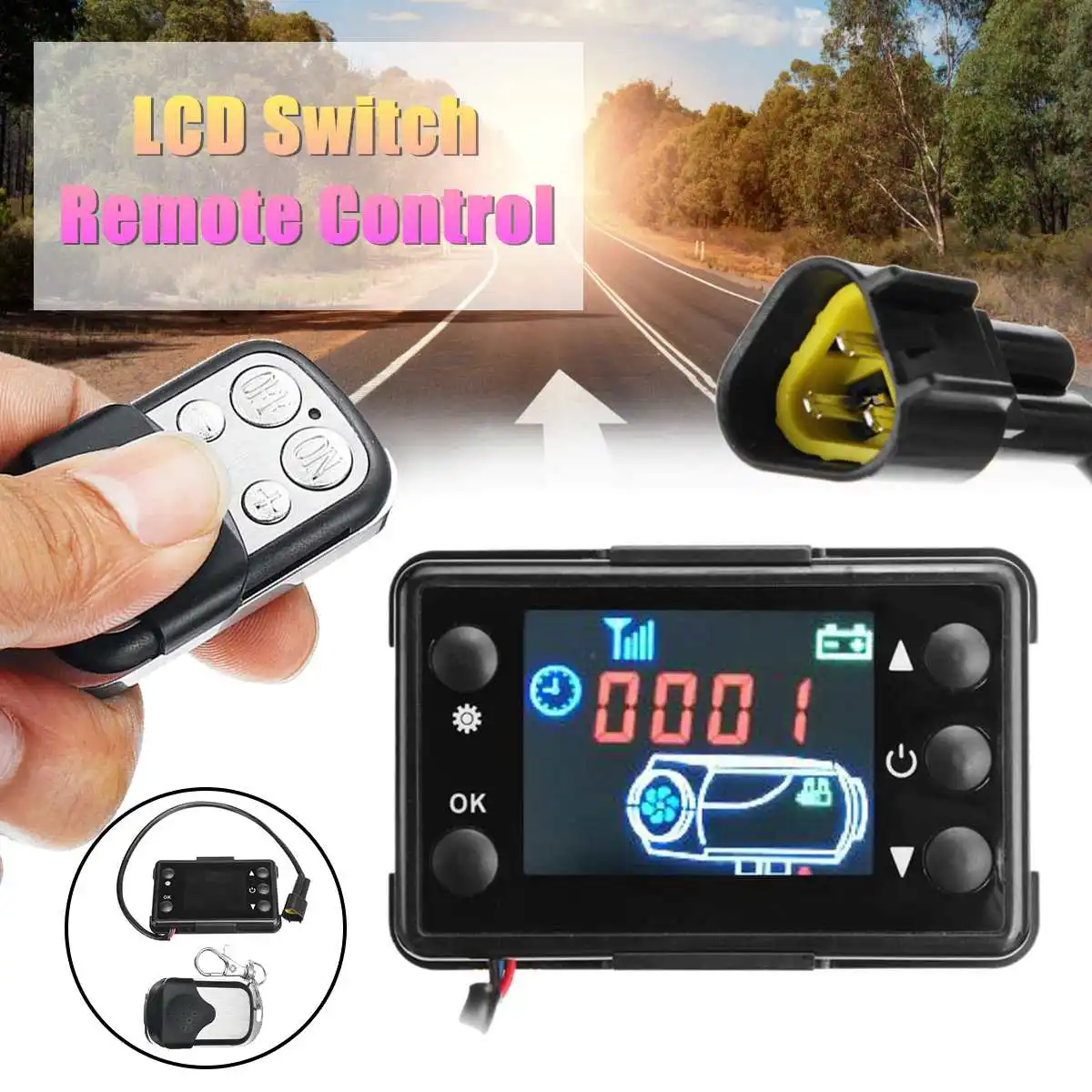 

New 12/24V DC LCD Switch+4Key Remote Control For Truck RV Diesel Air Heater Monitor Car Heater Accessories For Motorhome Trailer