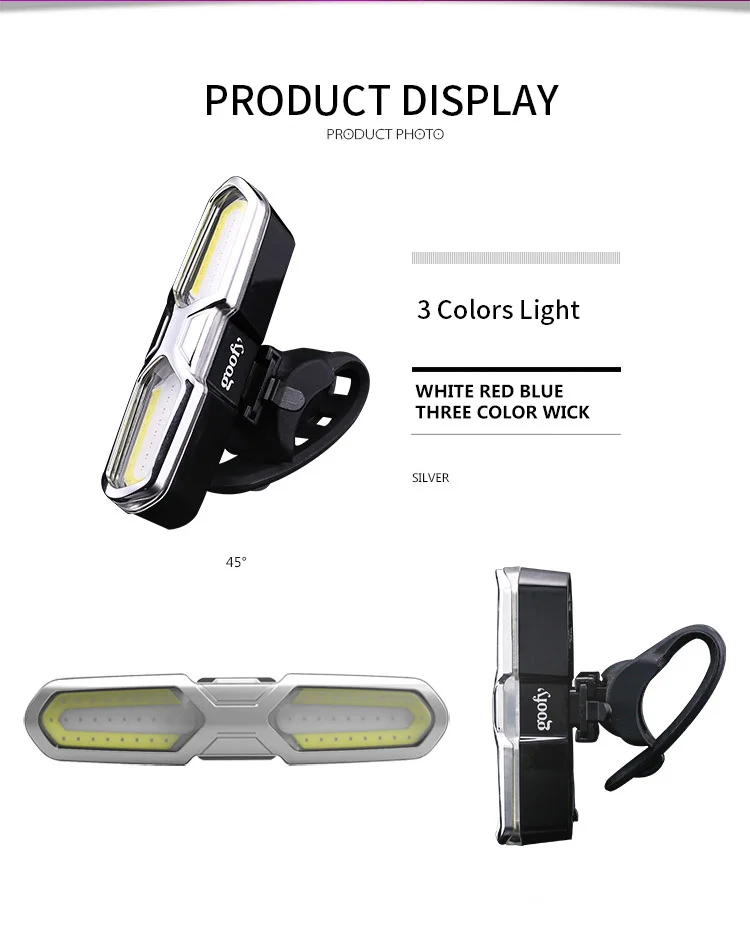 Cheap Bike Tail Light USB Rechargeable Warning Safety Bicycle Rear Light LED COB Light Cycling Flash Lamp MTB Road Bike Taillight 13