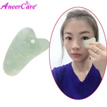 1 шт. массажер guasha для лица массаж подтяжка лица зеленый нефрит gua sha доска массаж розовый кварцевый камень cuarzo rosa нефритовый рулон