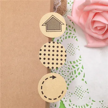 

Arrow Wave Point Grid Shape Round Label Sticker For Marking Sealing Paperboard Multiple Models Stickers Diameter 3cm 100Pcs/Lot