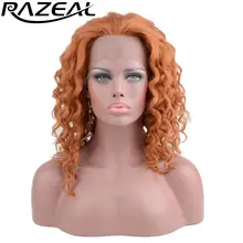 Razeal женский парик глубокая волна волосы термостойкие оранжевые синтетические парики с эффектом омбре косплей для американских африканских высоких температур