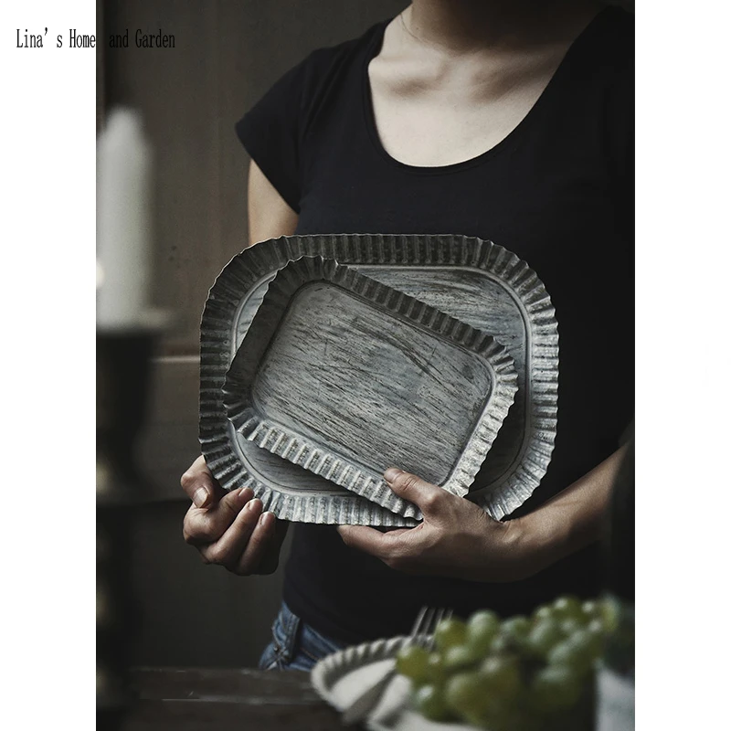 countryside handmade zinc vintage metal trays