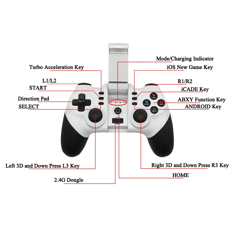 X6 Bluetooth беспроводной геймпад для Android смартфона планшета ПК ТВ для iOS для Windows для PS3 многофункциональный контроллер