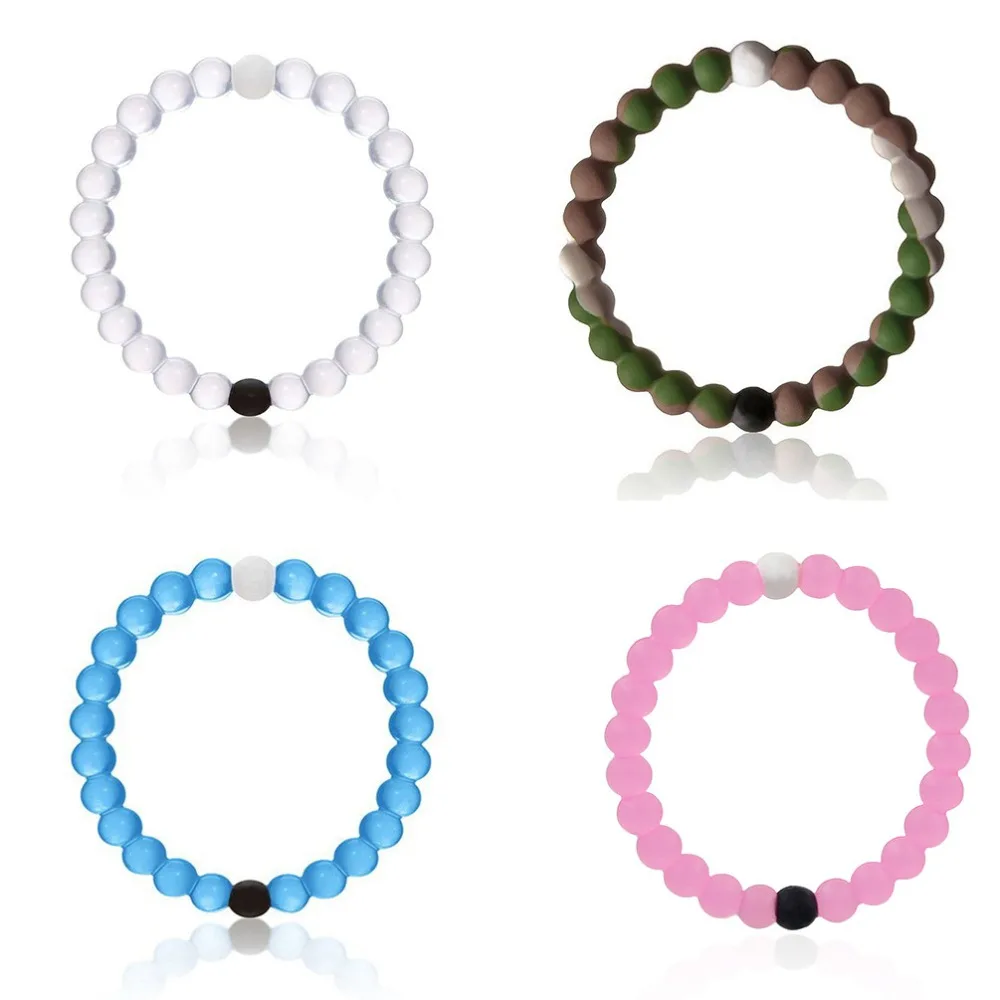 2015 Pink Lokai Bracelet Camo Transparent Silicone Bead Bracelet Femme