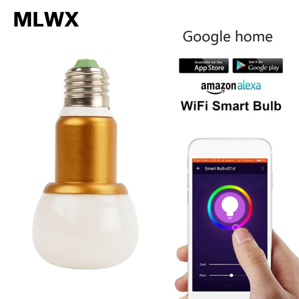Smart light bulb Works With Alexa Dimmable Multicolored Color Changing