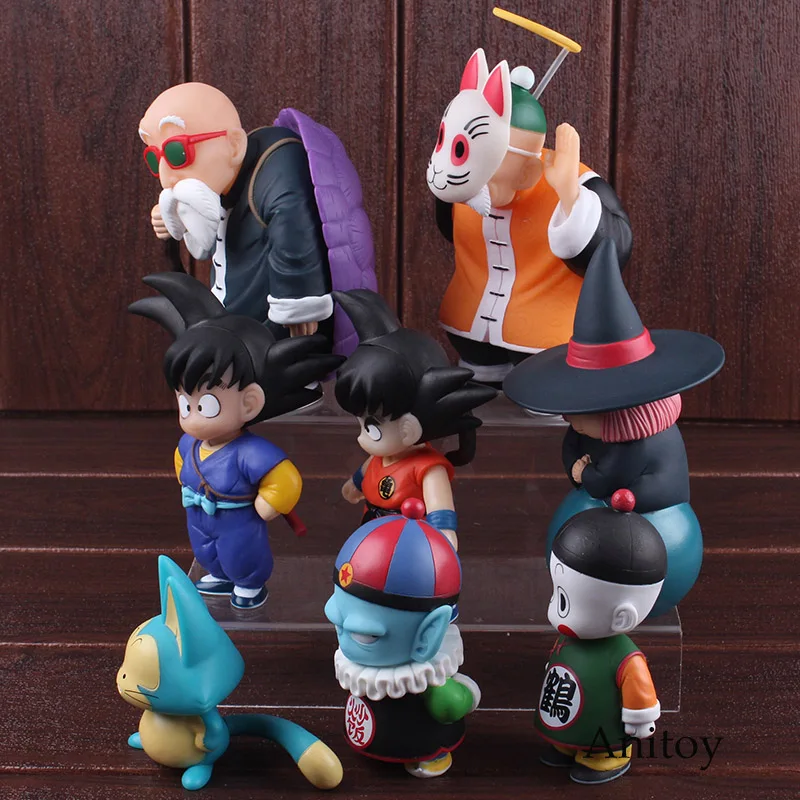 Dragon Ball фигурка комплект с изображением Сон Гоку, Гохан Chiaotzu Puar плов Uranai Баба Мастер Роши фигурка из ПВХ, Коллекционная модель, игрушка 4 шт./компл