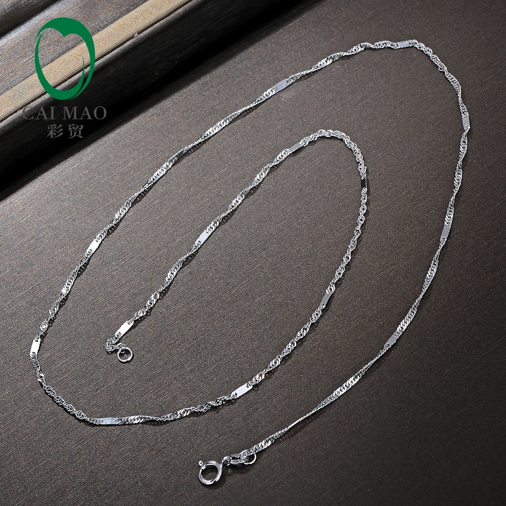 

Caimao Ladies 18kt White Gold 18" About 45cm Chain Necklace love Best Gift For women