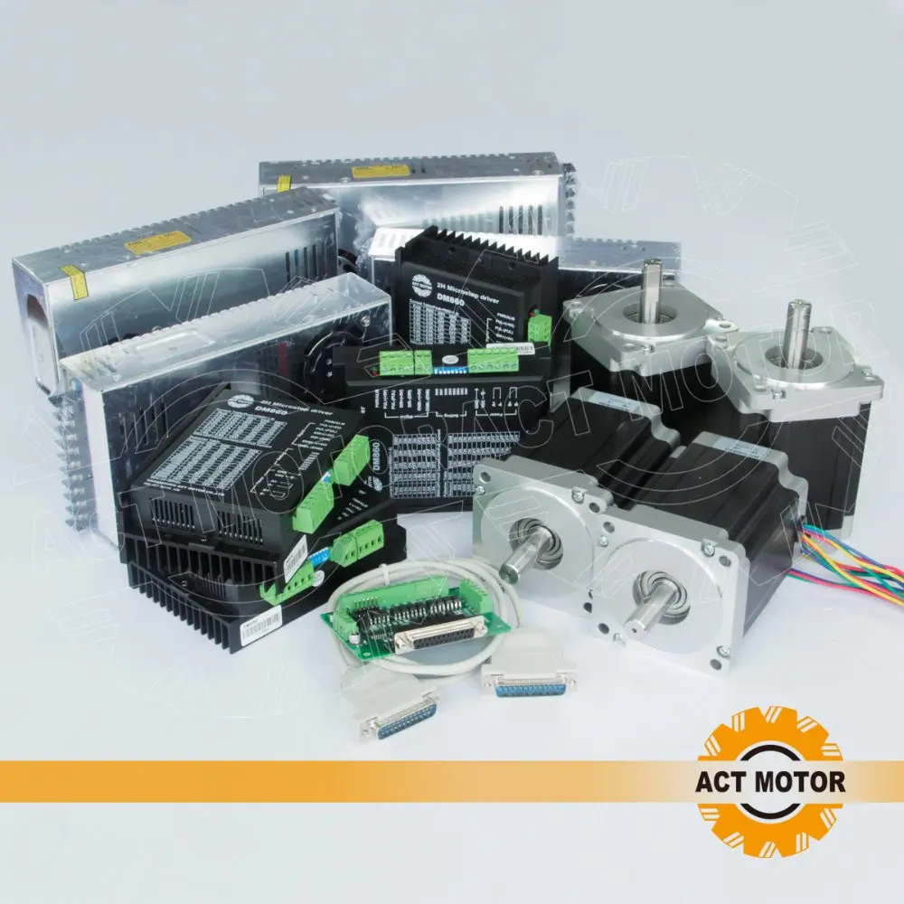 

4axis nema 34 stepper motor 12n.m & 8.5n.m with driver DM860 & POWER 350W