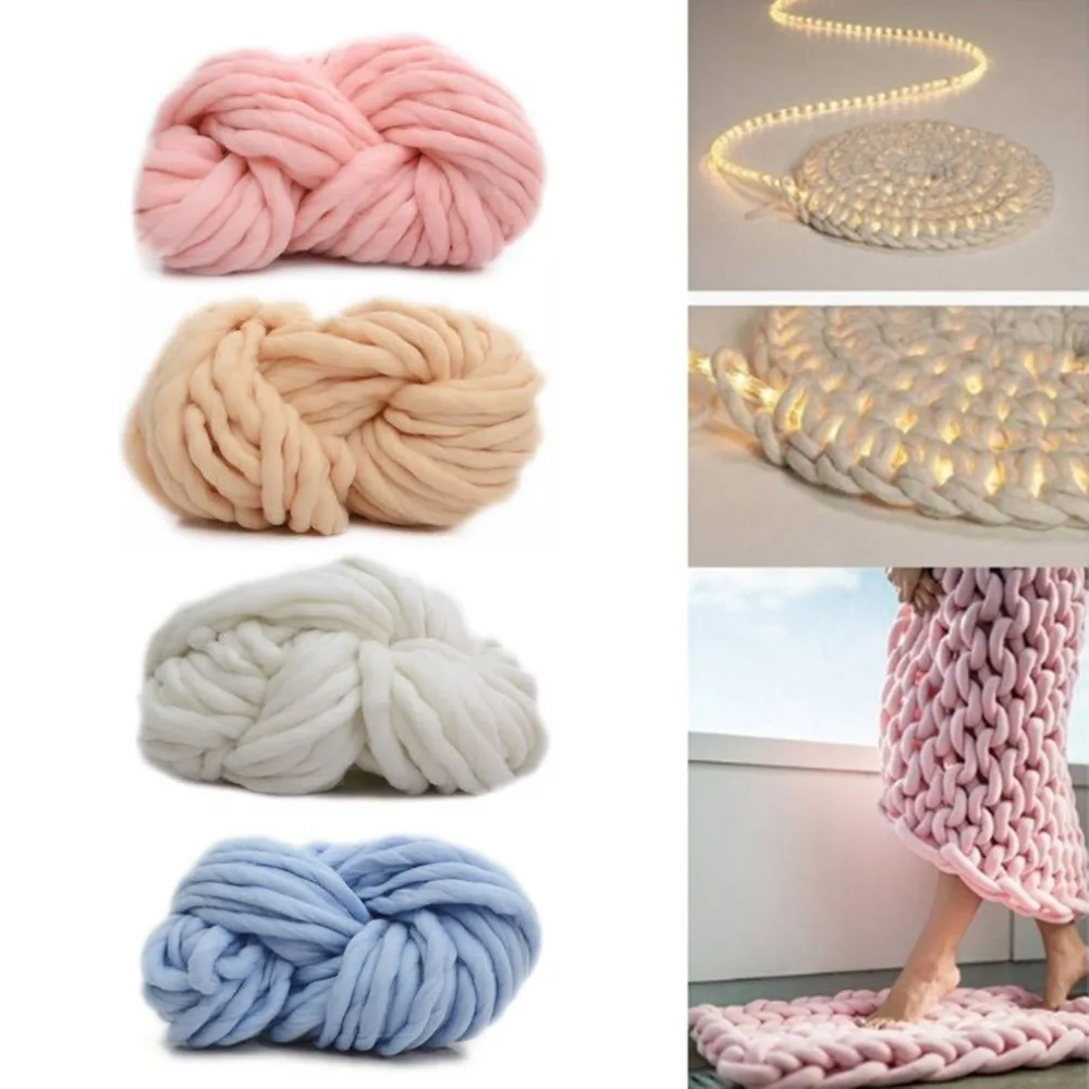 

New Arrival 4 Colors Soft Wool Itinerant Bulky Thick Large Wire Yarn Hand Knitting Yarn Crochet Wire For Hat Knitting Scarf Kni