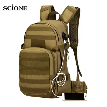 

25L Molle Military Tactical Backpack USB Charging Camping Rucksack Waterproof Backpacks Bag Hiking Outdoor Men's Bags XA501WA